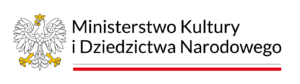 Logo Ministerstwa Kultury i Dziedzictwa Narodowego przedstawiające orła w koronie, nazwę ministerstwa i szarfę w kolorach polskiej flagi